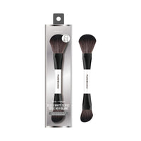 Pinceau poudre libre et poudre biseauté 2 en 1 Classic Black White Series