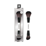 Pinceau poudre libre et poudre biseauté 2 en 1 Classic Black White Series