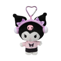 Porte clé peluche avec casque Kuromi Citywalk Sanrio