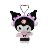 Porte clé peluche avec casque Kuromi Citywalk Sanrio