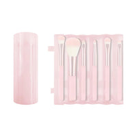 Ensemble de 6 pinceaux de maquillage avec support cylindrique rose sakura Makeup Series