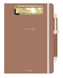 Bloc notes A5 avec stylo marron mocha Minimalism Retro Collection