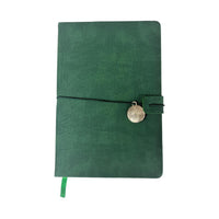 Carnet relié 96 pages en cuir vert foncé Minimalism Retro Collection