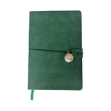 Carnet relié 96 pages en cuir vert foncé Minimalism Retro Collection