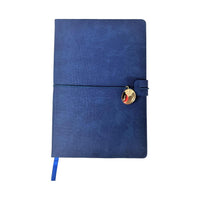 Carnet relié 96 pages en cuir bleu nuit Minimalism Retro Collection