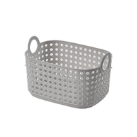 Panier de rangement haut tressé à poignées S gris Bamboo Series