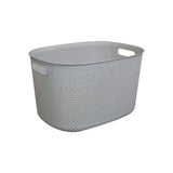 Panier de rangement carré gris en imitation rotin Rattan Series