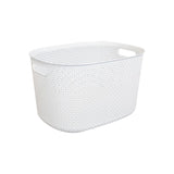 Panier de rangement carré beige en imitation rotin Rattan Series