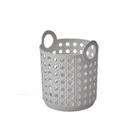 Panier de rangement rond tressé avec poignées L gris Bamboo Series