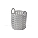 Panier de rangement rond tressé avec poignées L gris Bamboo Series