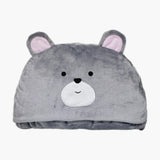Couverture à capuche grise Cute Bear Series