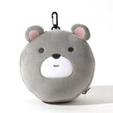 Coussin de cou avec masque de sommeil gris Cute Bear Series