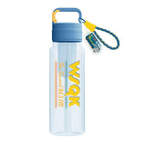 Bouteille avec paille 850 ml bleue ST Collection