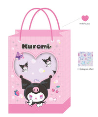 Sac cadeau avec fenêtre et marquage argenté A 25x35x18 cm Kuromi Magic Party Collection Sanrio