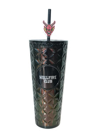 Bouteille plastique avec paille 750 ml noire ST Collection