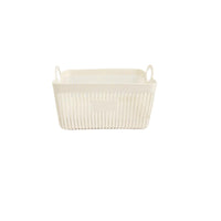 Panier de rangement rectangulaire blc cassé avec poignées Creamy Series