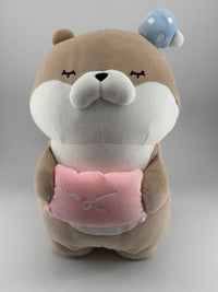 Peluche Loutre 35,5 cm debout avec son coussin Otter Series