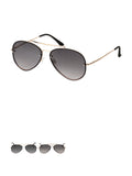 Lunettes de soleil style aviateur avec barre métal