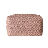 Trousse cosmétique rectangulaire tissé rose Solid Color Woven