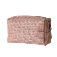 Trousse cosmétique rectangulaire tissé rose Solid Color Woven