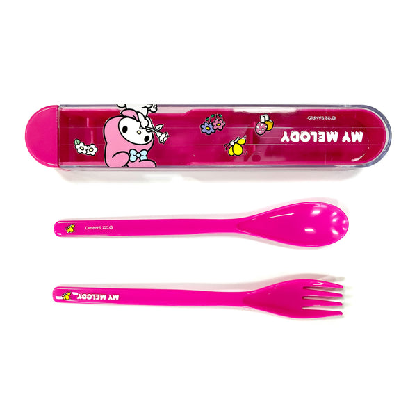 Ensemble de couvts avec boîte de transpt SANRIO