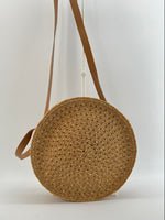 Sac bandoulière tissé abricot Summer Beach