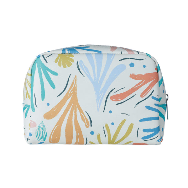 Trousse cosmétique fleurs abstraites blche