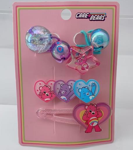 Ensemble d'élastiques et barrettes CARE BEARS 4pcs