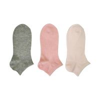 Socquettes femme invisibles x3 roses Textile