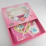 Set de papeterie rose BT21