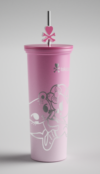 Gobelet métal avec paille 800ml Tokidoki