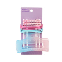Ensemble de barrettes et élastiques couleurs dégradées 9pcs GRADIENT