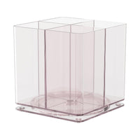 Organisateur de maquillage rotatif transparent rose Makeup Series