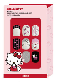 Faux ongles courts roses Hello Kitty avec languettes adhésives Hello Kitty Series