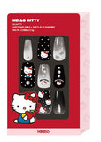 Faux ongles longs noirs Hello Kitty avec languettes adhésives Hello Kitty Series