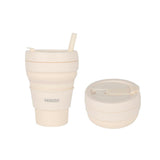 Tasse pliable blche 475ml silicone avec paille Coffee Series