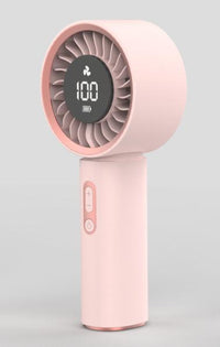 Ventilateur rose 1800mAh affichage numérique Macaron Series