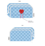 Grande trousse en tissu bouton cœur 2 compartiments Big Button Series