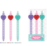 Set de stylos a bille x3 bouton cœur Big Button Series
