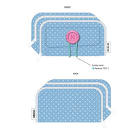 Grande trousse en tissu bouton rond 2 compartiments Big Button Series