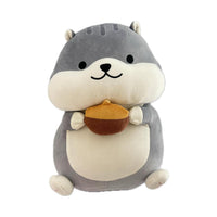 Peluche Hamster gris assis 33cm Hamster Series