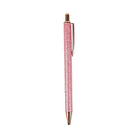 Stylo bille en métal pailleté rose 0,7mm Glitter Series