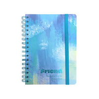 Carnet A6 bleu 80 pages spirales avec élastique Pastel Series