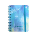 Carnet A6 bleu 80 pages spirales avec élastique Pastel Series