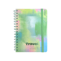 Carnet A6 vert 80 pages spirales avec élastique Pastel Series
