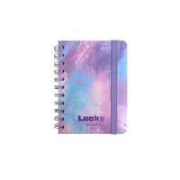 Carnet A5 violet 100 pages spirales avec élastique Pastel Series