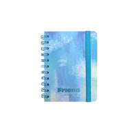 Carnet A5 bleu 100 pages spirales avec élastique Pastel Series