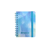 Carnet A5 bleu 100 pages spirales avec élastique Pastel Series
