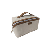 Trousse cosmétique marron grande capacité avec poignée Colorblock Series