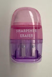 Taille-crayon violet transparent double trou avec gomme Basic Series